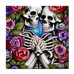 Floral Skeletons Tile Coaster