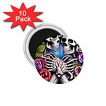 Floral Skeletons 1.75  Magnets (10 pack) 