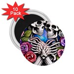 Floral Skeletons 2.25  Magnets (10 pack) 