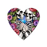 Floral Skeletons Heart Magnet