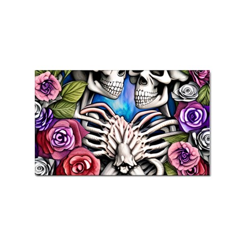 Floral Skeletons Sticker Rectangular (10 pack) from ArtsNow.com Front