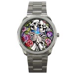 Floral Skeletons Sport Metal Watch