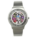 Floral Skeletons Stainless Steel Watch