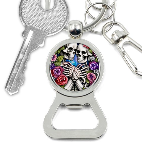 Floral Skeletons Bottle Opener Key Chain from ArtsNow.com Front