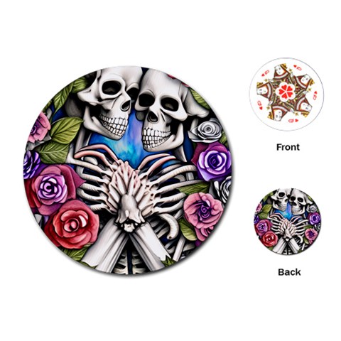 Floral Skeletons Playing Cards Single Design (Round) from ArtsNow.com Front