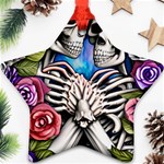 Floral Skeletons Star Ornament (Two Sides)