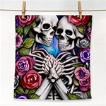 Floral Skeletons Face Towel