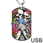 Floral Skeletons Dog Tag USB Flash (One Side)