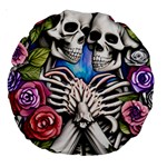 Floral Skeletons Large 18  Premium Round Cushions