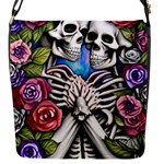 Floral Skeletons Flap Closure Messenger Bag (S)