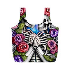 Floral Skeletons Full Print Recycle Bag (M) from ArtsNow.com Back