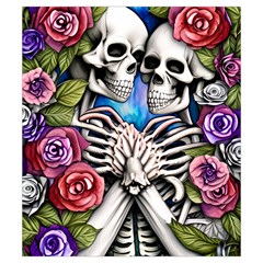 Floral Skeletons Drawstring Pouch (Small) from ArtsNow.com Front