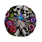 Floral Skeletons Standard 15  Premium Flano Round Cushions