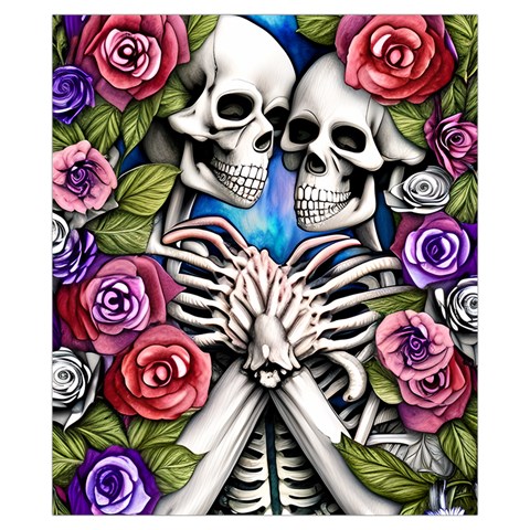 Floral Skeletons Drawstring Pouch (XS) from ArtsNow.com Back