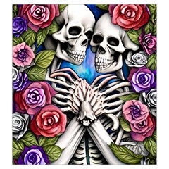 Floral Skeletons Drawstring Pouch (2XL) from ArtsNow.com Front