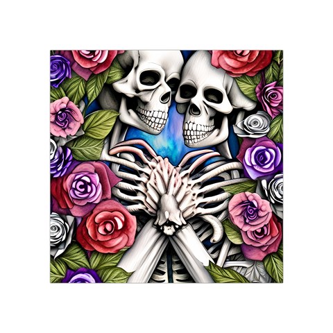 Floral Skeletons Square Tapestry (Small) from ArtsNow.com Front