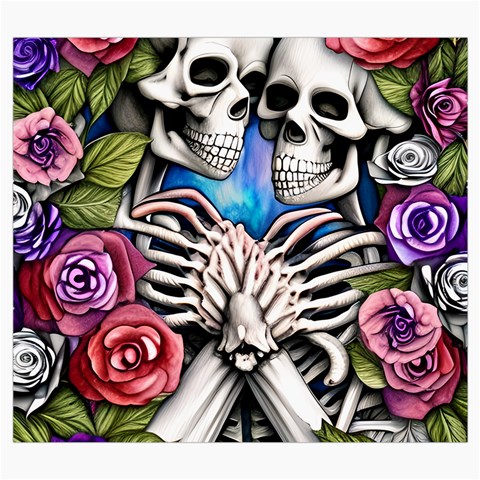 Floral Skeletons Roll Up Canvas Pencil Holder (S) from ArtsNow.com Front