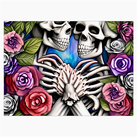 Floral Skeletons Roll Up Canvas Pencil Holder (M) from ArtsNow.com Front