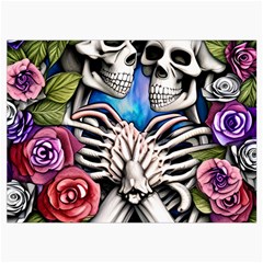 Floral Skeletons Roll Up Canvas Pencil Holder (L) from ArtsNow.com Front