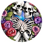 Floral Skeletons Round Trivet