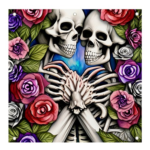 Floral Skeletons Banner and Sign 4  x 4  from ArtsNow.com Front