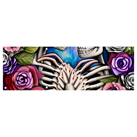 Floral Skeletons Banner and Sign 9  x 3  from ArtsNow.com Front