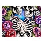 Floral Skeletons One Side Premium Plush Fleece Blanket (Large)