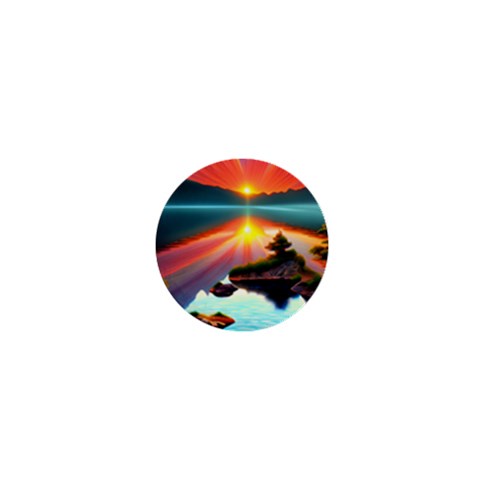 Sunset Over A Lake 1  Mini Buttons from ArtsNow.com Front
