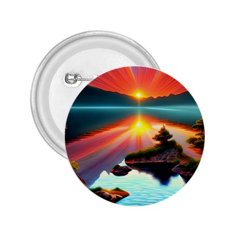 Sunset Over A Lake 2.25  Buttons from ArtsNow.com Front