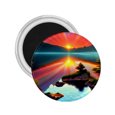 Sunset Over A Lake 2.25  Magnets from ArtsNow.com Front