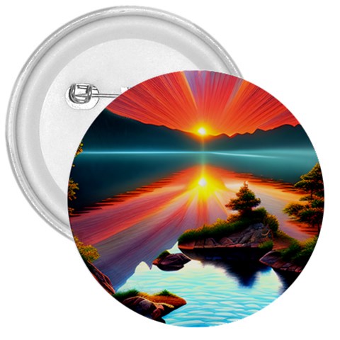 Sunset Over A Lake 3  Buttons from ArtsNow.com Front