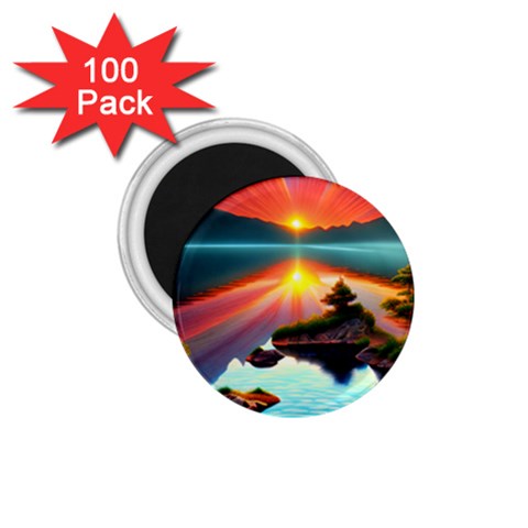 Sunset Over A Lake 1.75  Magnets (100 pack)  from ArtsNow.com Front