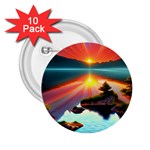 Sunset Over A Lake 2.25  Buttons (10 pack) 