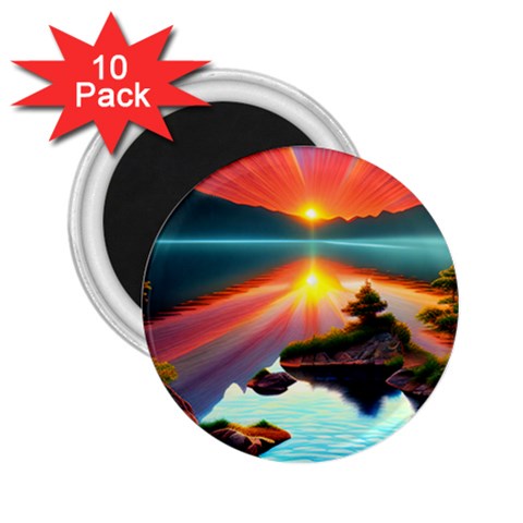 Sunset Over A Lake 2.25  Magnets (10 pack)  from ArtsNow.com Front