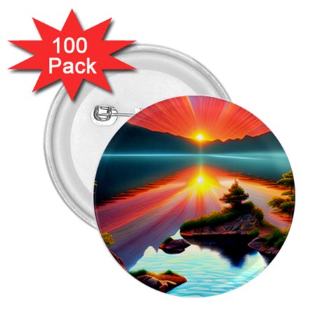 Sunset Over A Lake 2.25  Buttons (100 pack)  from ArtsNow.com Front