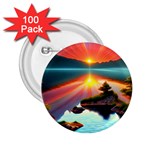 Sunset Over A Lake 2.25  Buttons (100 pack) 