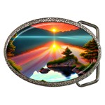 Sunset Over A Lake Belt Buckles