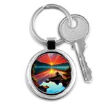 Sunset Over A Lake Key Chain (Round)