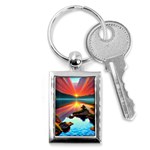 Sunset Over A Lake Key Chain (Rectangle)