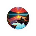 Sunset Over A Lake Rubber Coaster (Round)