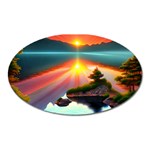 Sunset Over A Lake Oval Magnet