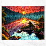 Sunset Over A Lake Rectangular Jigsaw Puzzl