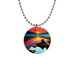 Sunset Over A Lake 1  Button Necklace