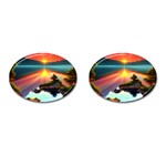 Sunset Over A Lake Cufflinks (Oval)