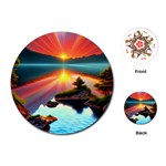 Sunset Over A Lake Playing Cards Single Design (Round)