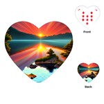 Sunset Over A Lake Playing Cards Single Design (Heart)