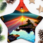 Sunset Over A Lake Star Ornament (Two Sides)