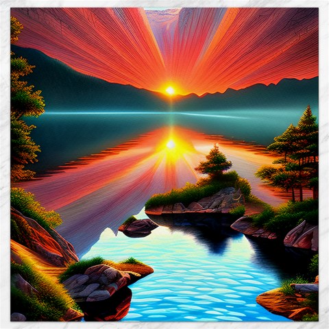 Sunset Over A Lake Canvas 16  x 16  from ArtsNow.com 15.2 x15.41  Canvas - 1