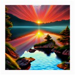 Sunset Over A Lake Medium Glasses Cloth