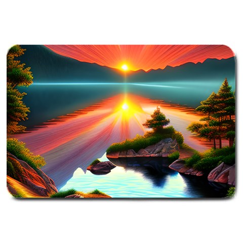 Sunset Over A Lake Large Doormat from ArtsNow.com 30 x20  Door Mat
